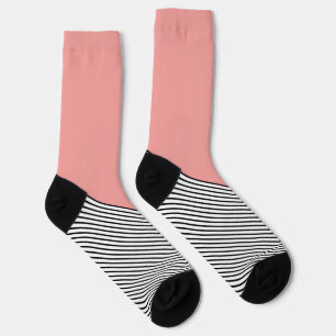 Black and white chevron design and pink triangle socks