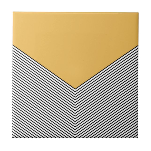 Black and white chevron design and yellow triangle tile (Front)