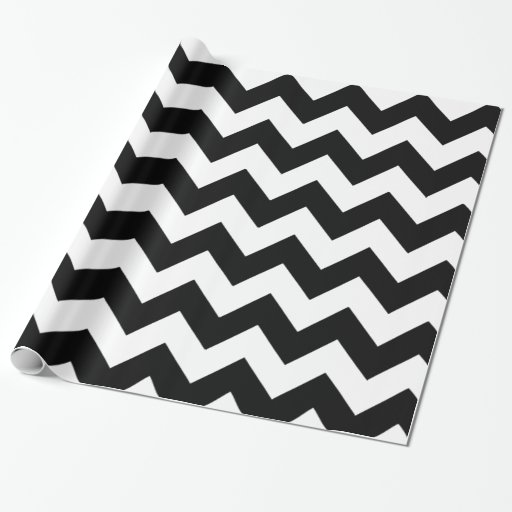 Image of Black and White Chevron Gift Wrapping Paper