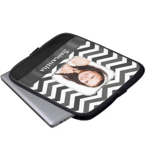 Black and white chevron laptop sleeve
