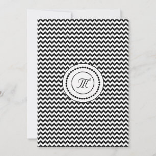 Black and White Chevron Monogrammed Wedding Invitation