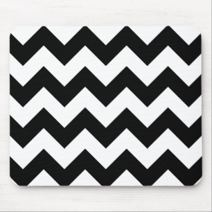 Black and White Chevron Mouse Pad