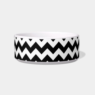 Black and White Chevron Pattern Bowl