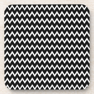 Black And White Chevron Pattern Coaster