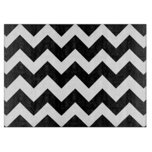 Black and White Chevron Pattern Cutting Board