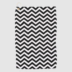 Black And White Chevron Pattern Golf Towel