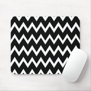 Black And White Chevron Pattern Mouse Mat