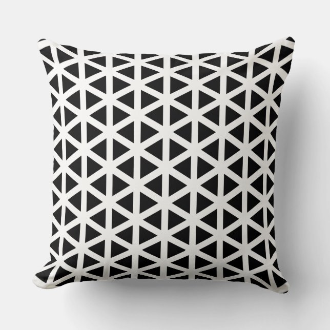 Black and White Chevron Pattern Throw Pillow (Front)