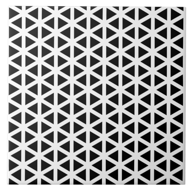 Black and White Chevron Pattern  Tile (Front)
