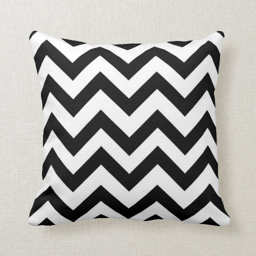 Image of Black and white chevron pillow