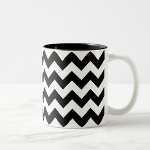 Black and White Chevron Print Mug