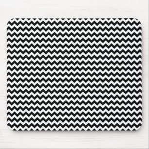 Black and White Chevron Stripe Mouse Mat