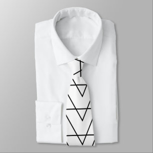 Black and White Chevron Stripe Pattern Tie