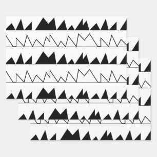 Black and White Chevron Stripes Wrapping Paper Sheet