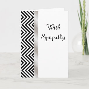 Black and White Chevron Sympathy Card