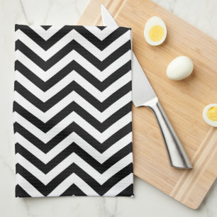 Black and White Chevron Tea Towel