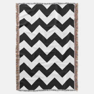 Black and White Chevron Throw Blanket