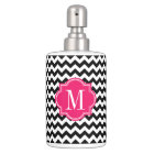 Black and White Chevron with Hot Pink Monogram