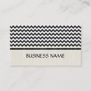 Black and White Chevron Zigzag Pattern Business Card