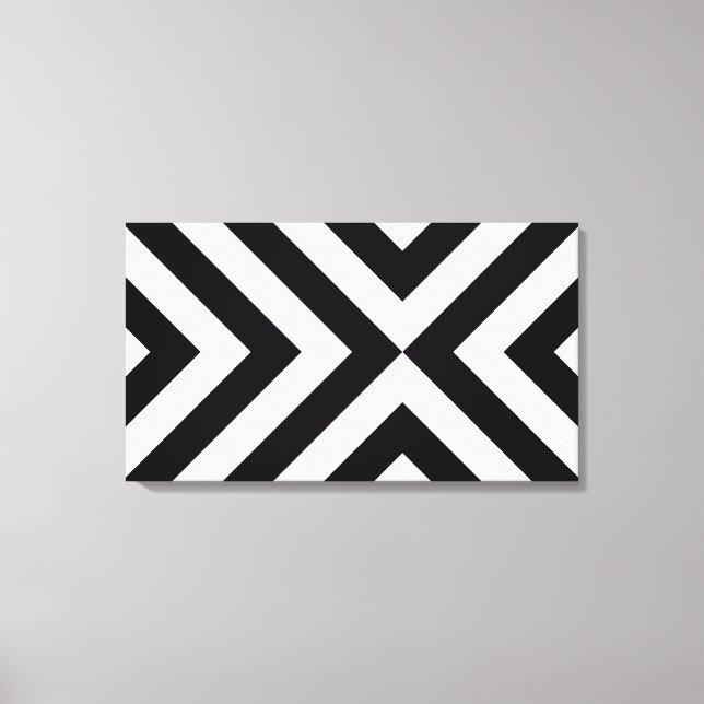 Black and White Chevrons Canvas Print (Front)