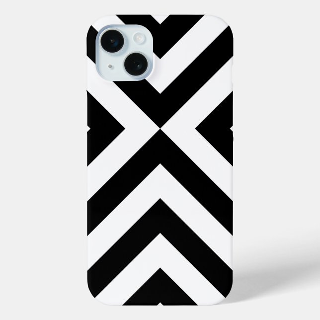 Black and White Chevrons Case-Mate iPhone Case (Back)