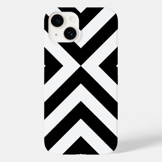 Black and White Chevrons Case-Mate iPhone Case (Back)