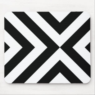 Black and White Chevrons Mouse Mat