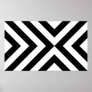 Black and White Chevrons Poster
