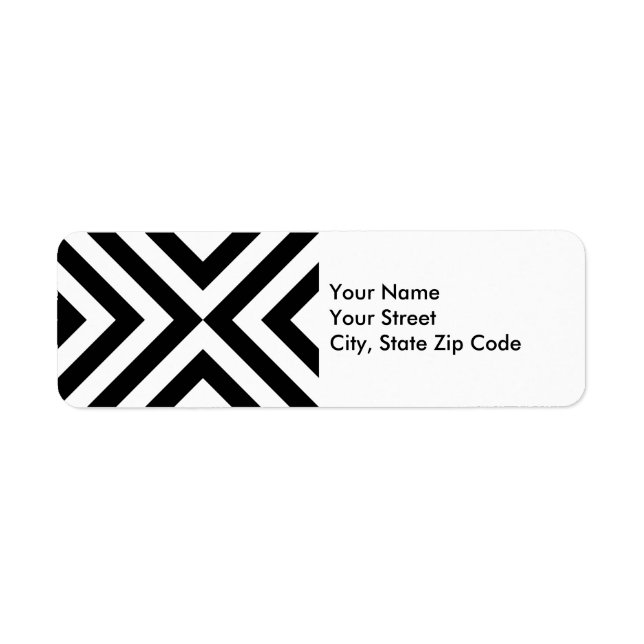 Black and White Chevrons return address label (Front)
