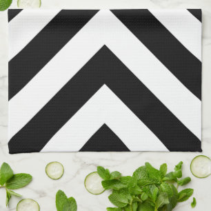Black and White Chevrons Tea Towel