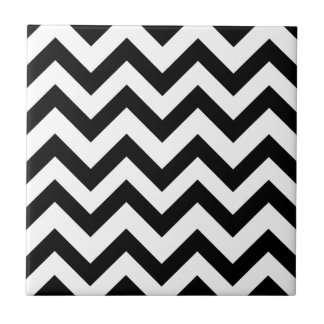 Black And White Chevrons Tile