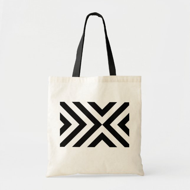 Black and White Chevrons Tote Bag (Front)