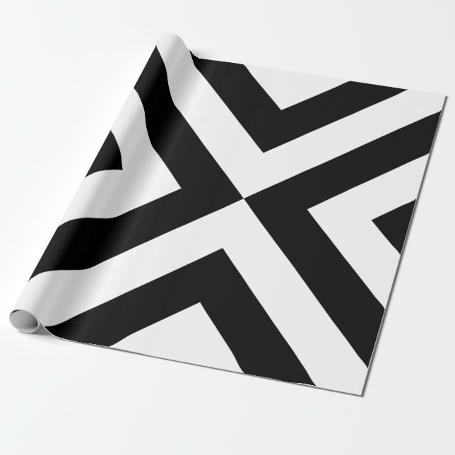 Black and White Chevrons Wrapping Paper (Unrolled)