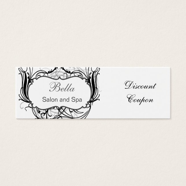 black and white Chic discount coupon (Front)
