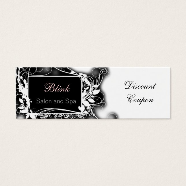 black and white Chic discount coupon (Front)