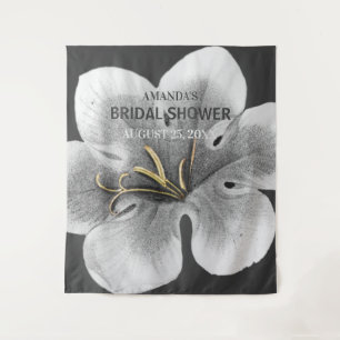 Black and White Chic Wedding Photo Booth Backdrop Tapestry