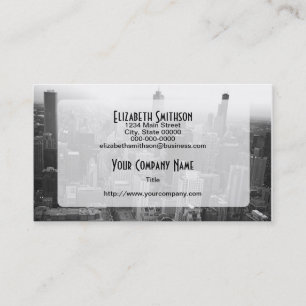 Black and White Chicago Skyline Business Card