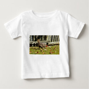Black and white Chicken by fence Baby T-Shirt