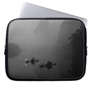 Black and white, China, Li River, Fisherman on Laptop Sleeve