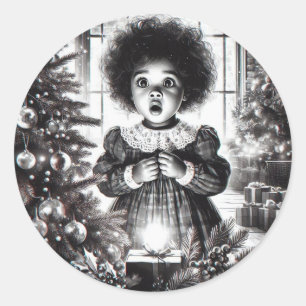 Black and White Christmas Awe Sticker