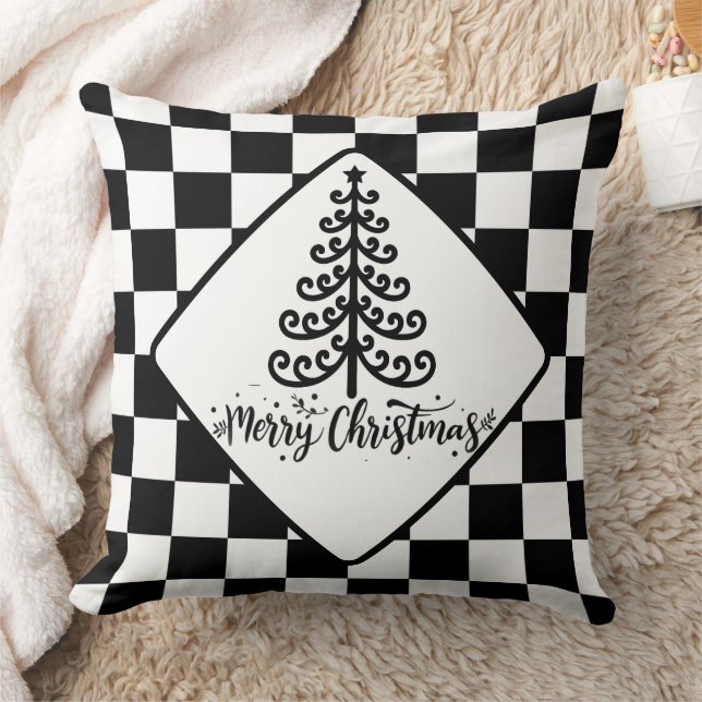  Black And White Christmas  Cushion (Blanket)