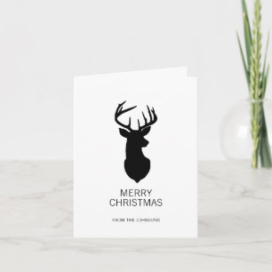 Black and White Christmas Deer Holiday Card