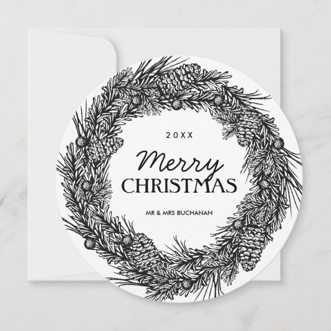 Black and White Christmas Photo Cards (Front)