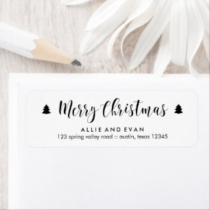 Black and White Christmas Pines