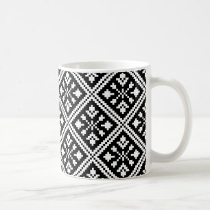 Black and White Christmas Snowflakes Pattern Coffee Mug