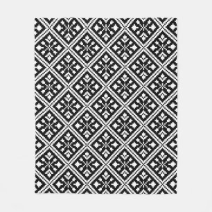 Black and White Christmas Snowflakes Pattern Fleece Blanket