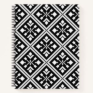 Black and White Christmas Snowflakes Pattern Notebook