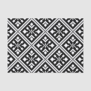 Black and White Christmas Snowflakes Pattern Tissue Paper