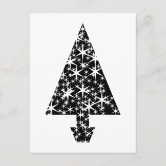 Black and White Christmas Tree Design. Holiday Postcard