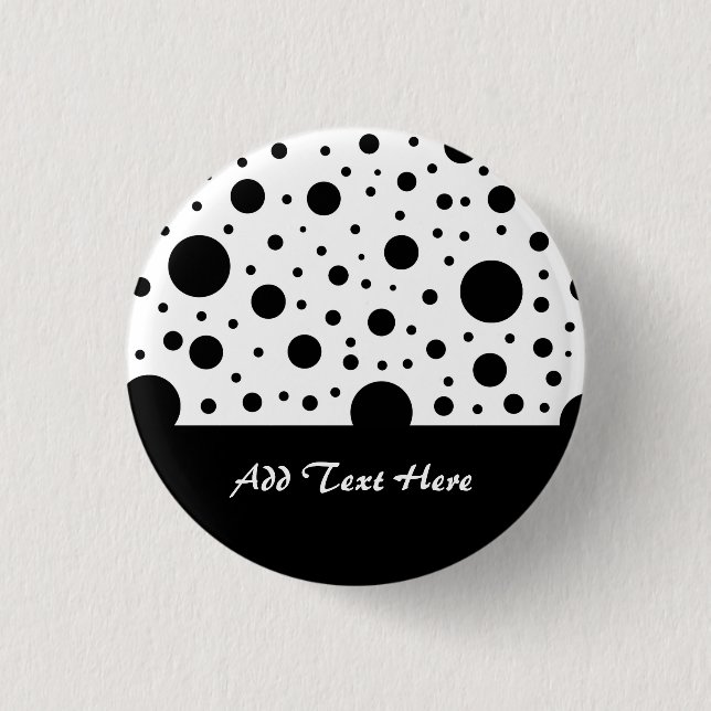 Black and White Circle Design 3 Cm Round Badge (Front)